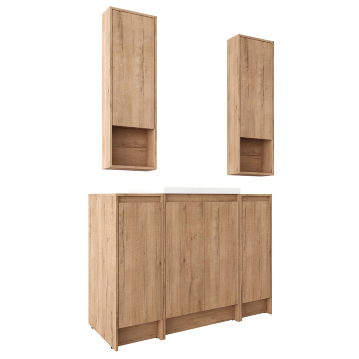 Cube 48" Freestanding Vanity with Resin Sink and Wall Cabinets (RTA)