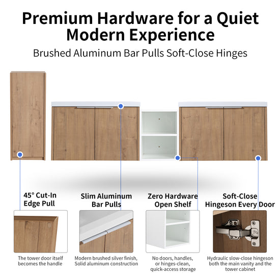 Unitas 60"/72"/84" Floating Vanity Set (RTA)