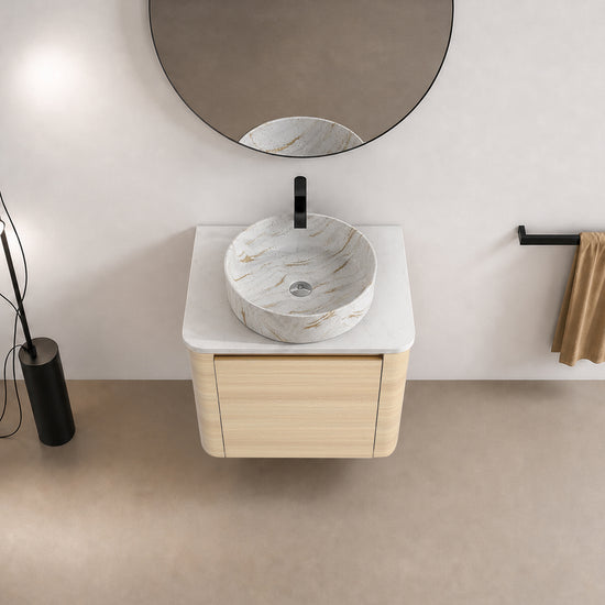 Curvo 24"/36"/48"/60" Floating Vanity with Ceramic Sink (RTA)