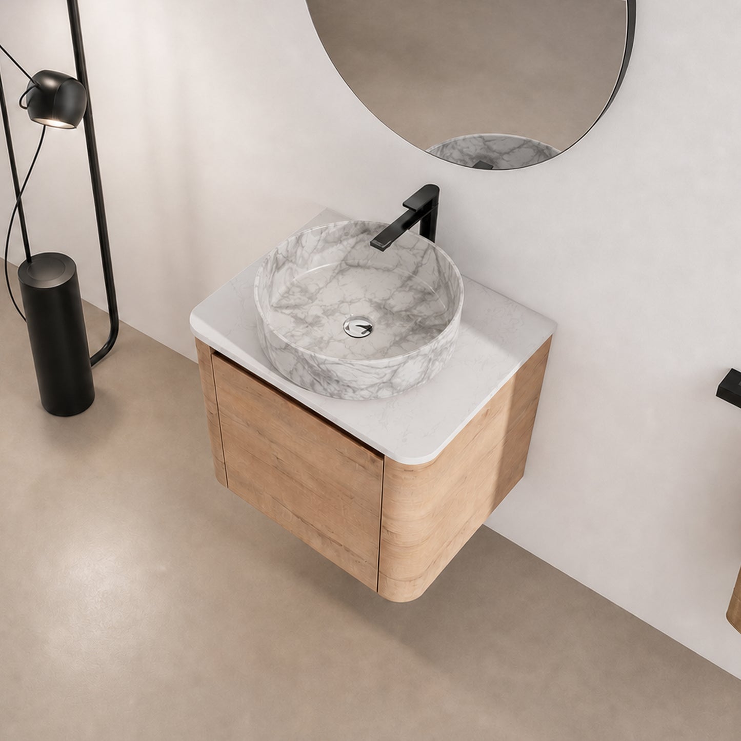 Curvo 24"/36"/48"/60" Floating Vanity (RTA)