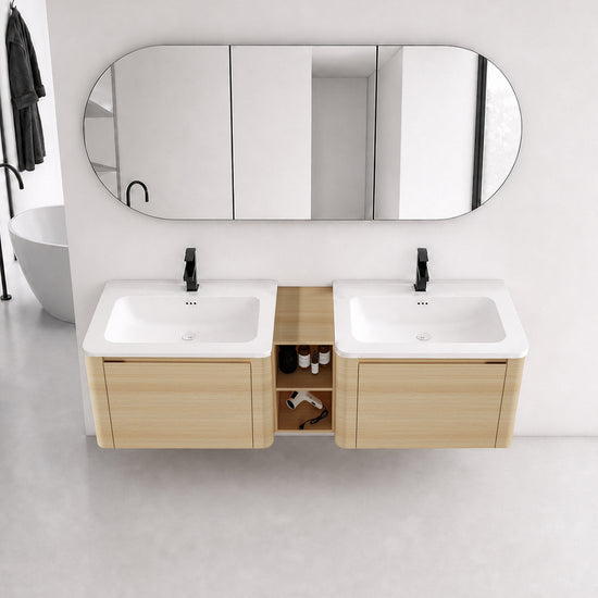 Curvo 24"/28"/36"/40"/60"/68" Floating Vanity (RTA)