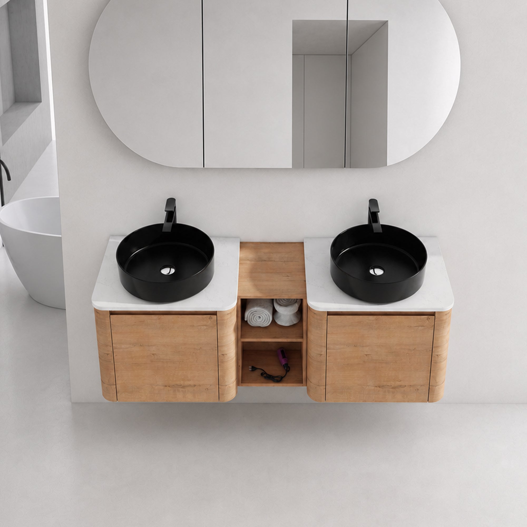 Curvo 24"/36"/48"/60" Floating Vanity (RTA)