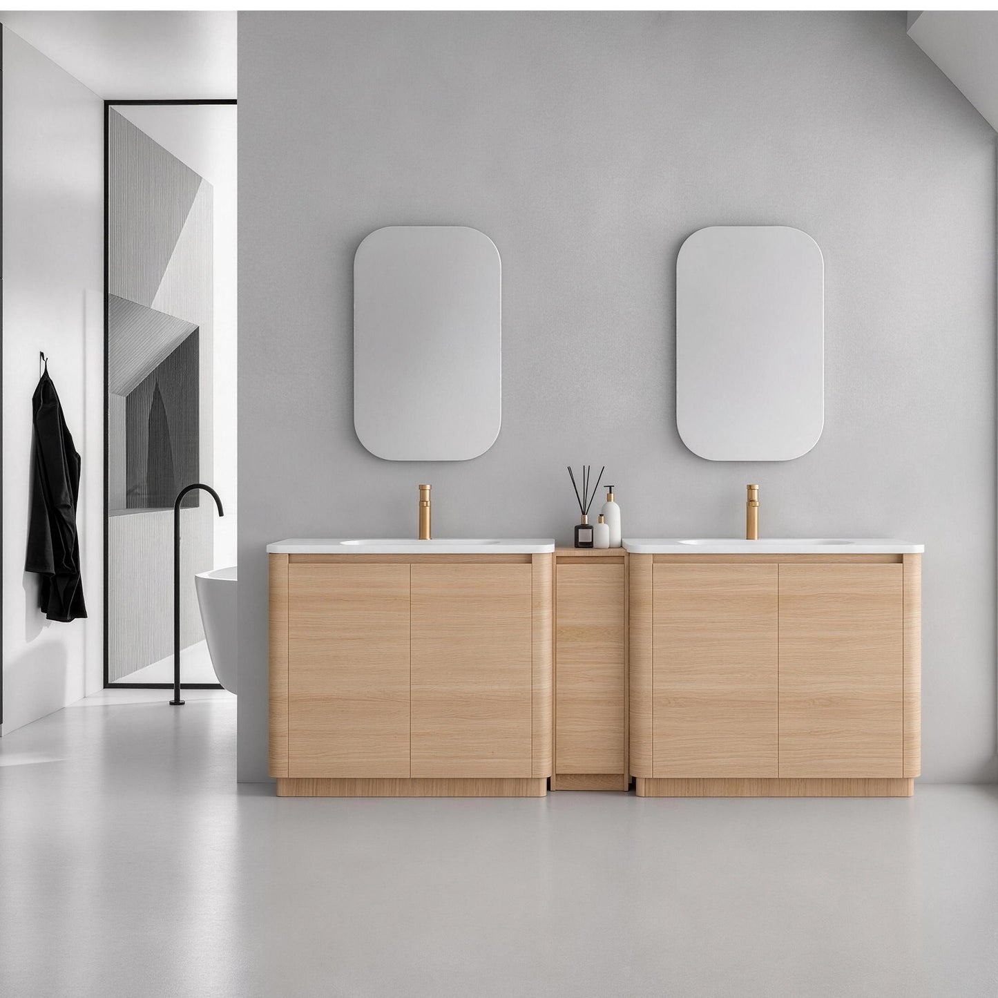 Pebble 92" Freestanding Vanity (RTA)