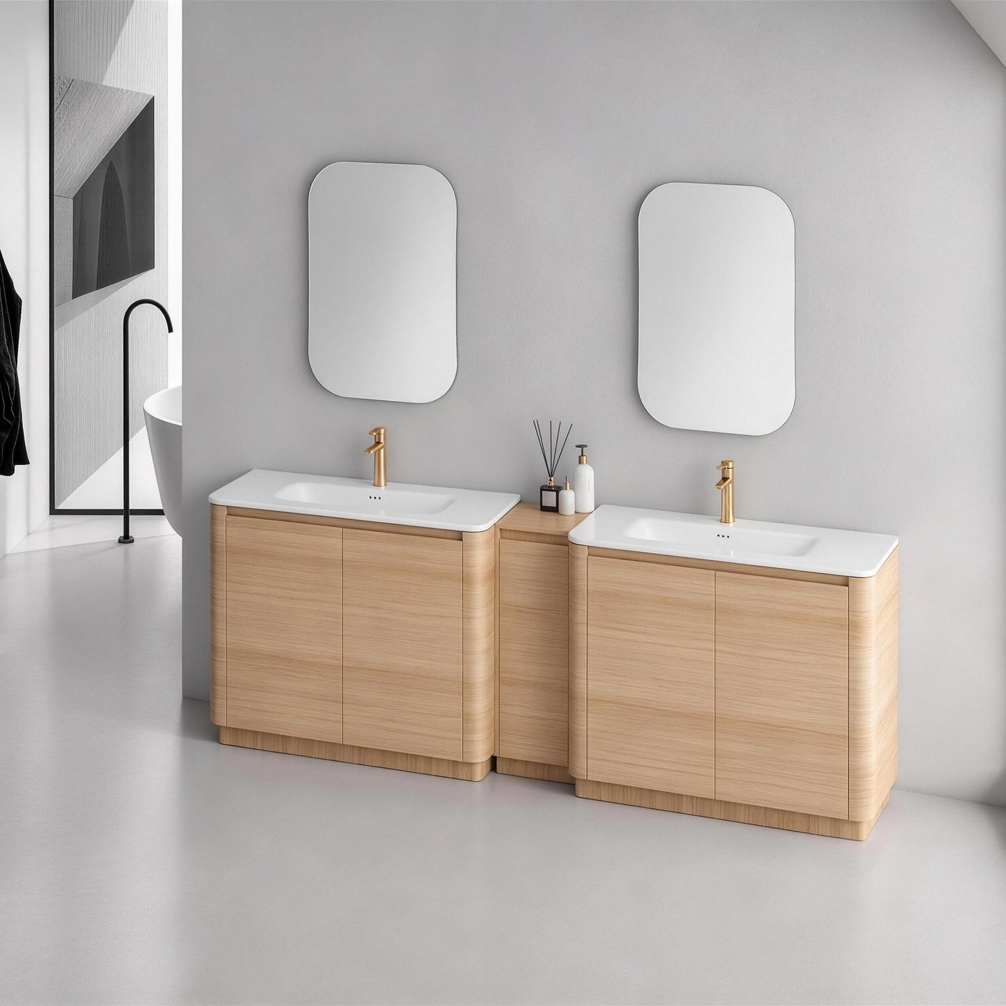 Pebble 92" Freestanding Vanity (RTA)