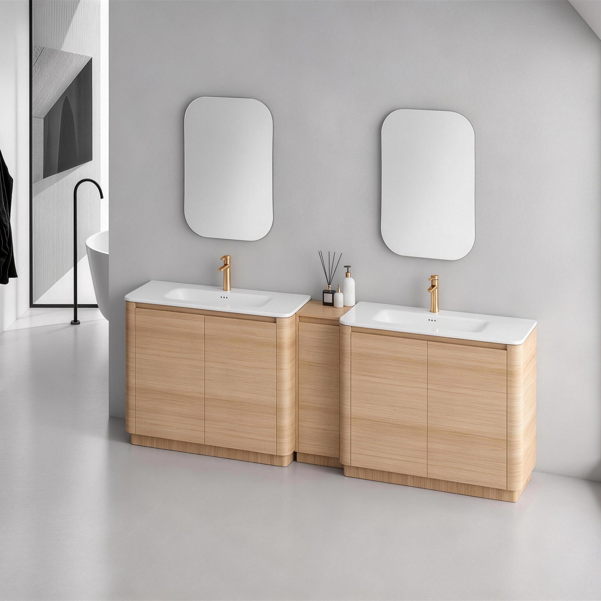 Pebble 92" Freestanding Vanity (RTA)