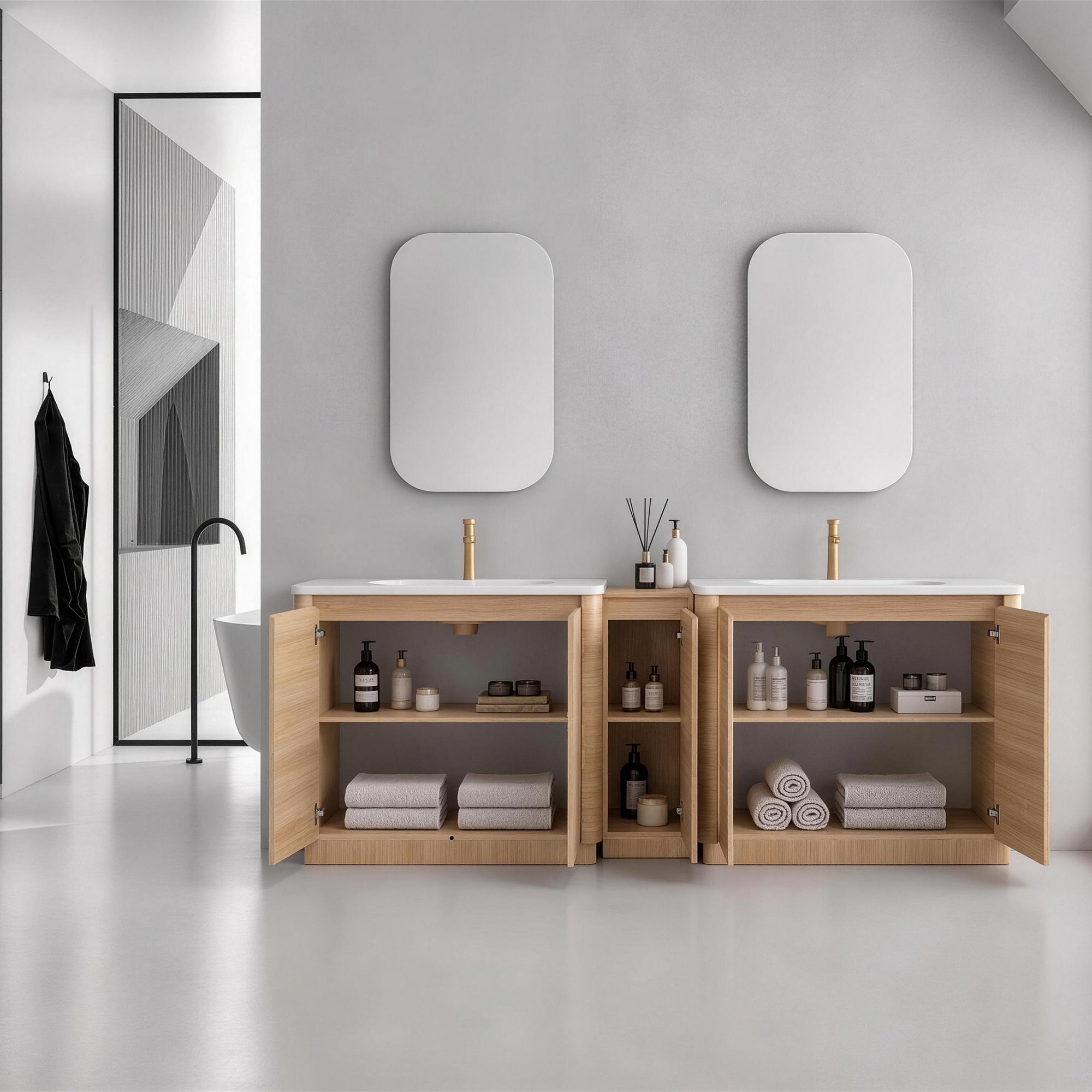 Pebble 92" Freestanding Vanity (RTA)