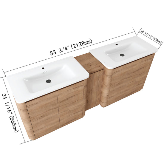 Pebble 84" Freestanding Vanity (RTA)