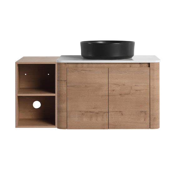 Curvo 30"-72" Floating Vanity System with 5 Ceramic Basin Colors (RTA)