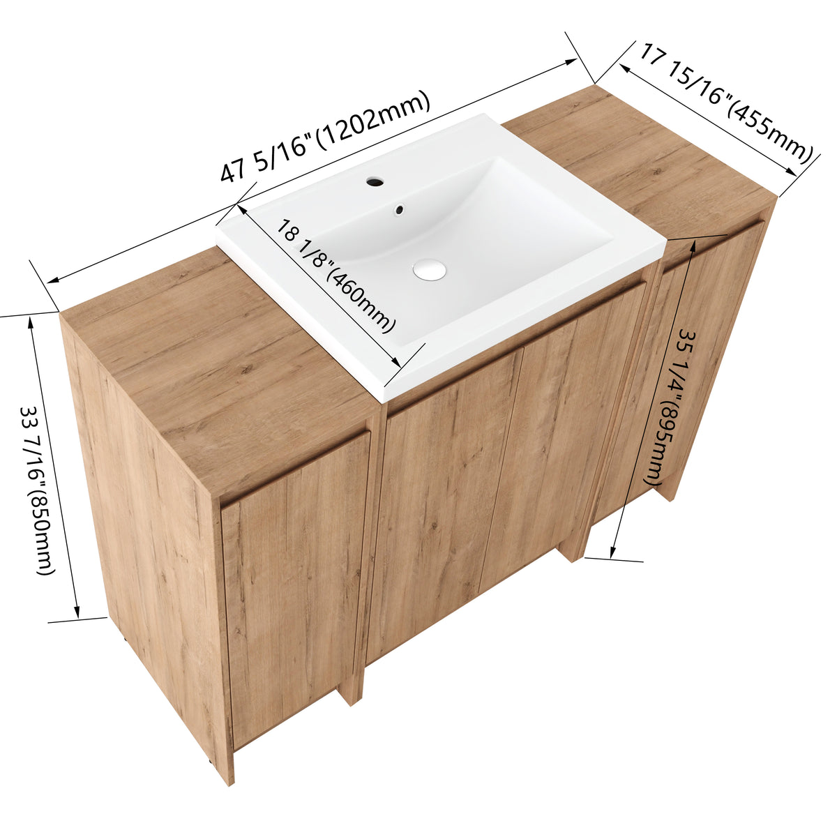 Cube 48" Freestanding Vanity with Resin Sink (RTA)