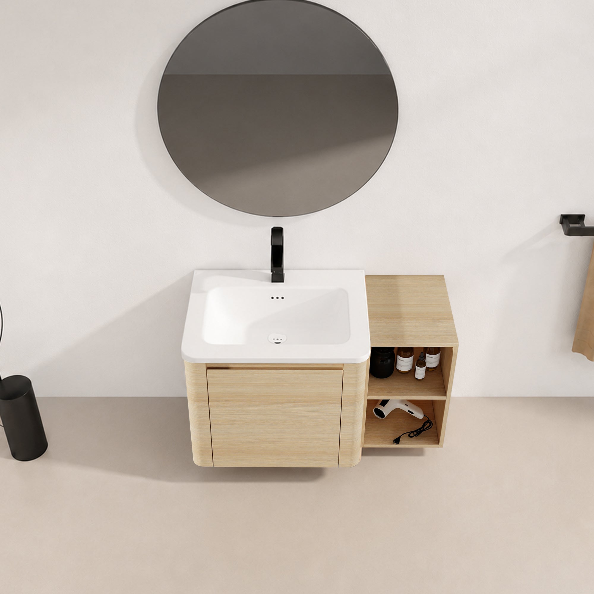 Curvo 24"/28"/36"/40"/60"/68" Floating Vanity (RTA)