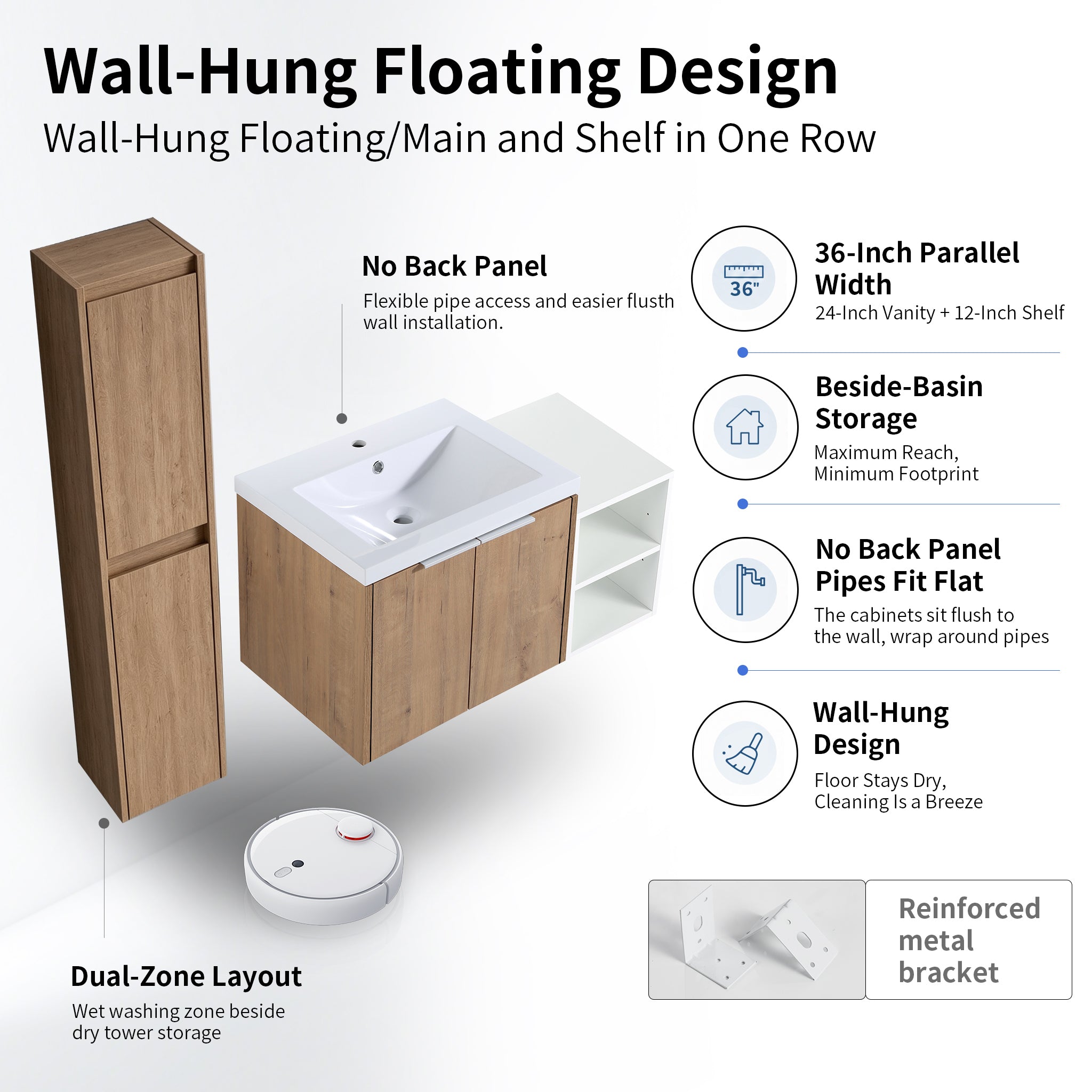 Unitas 36"/42"/48" Floating Vanity Set (RTA)