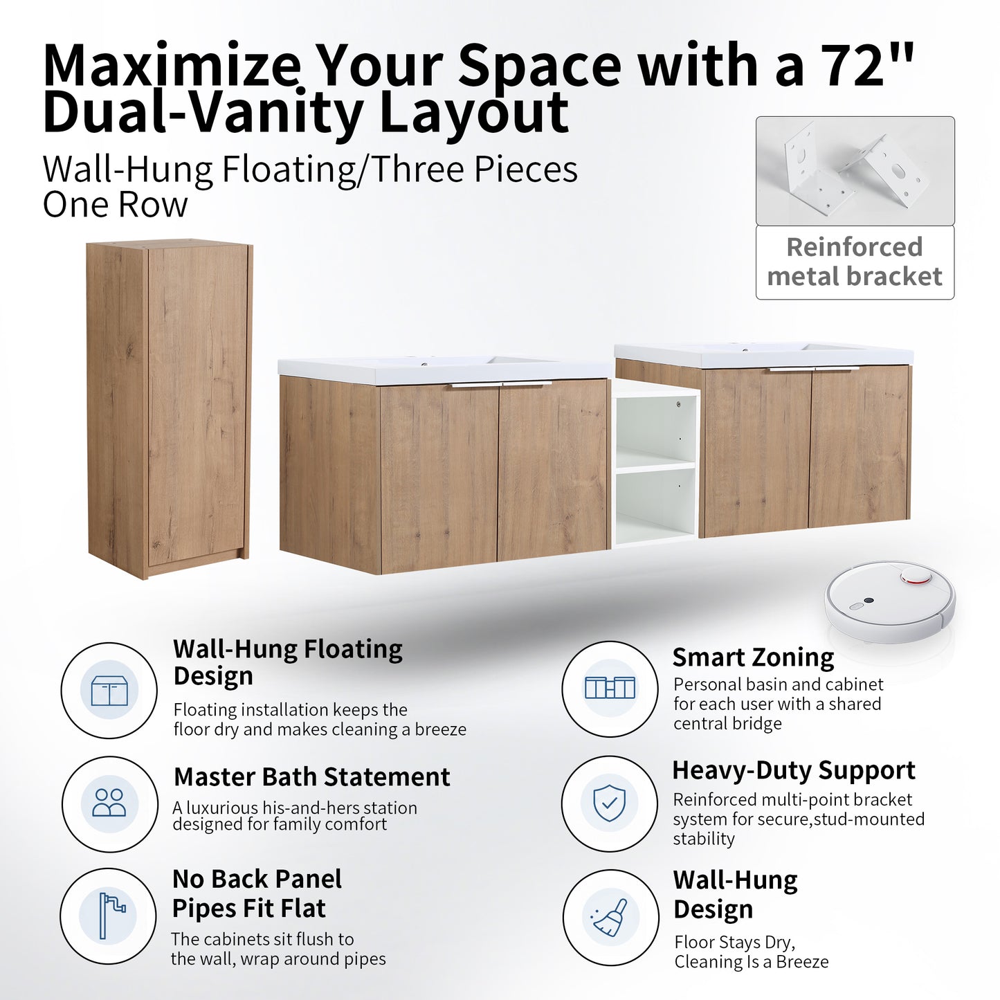 Unitas 60"/72"/84" Floating Vanity Set (RTA)