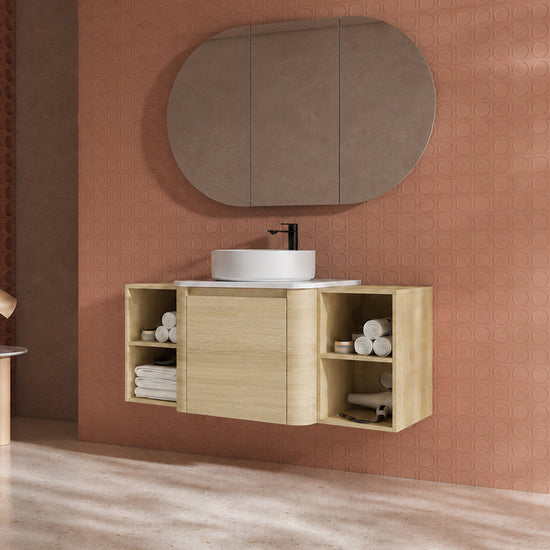 Curvo 24"/36"/48"/60" Floating Vanity with Ceramic Sink (RTA)
