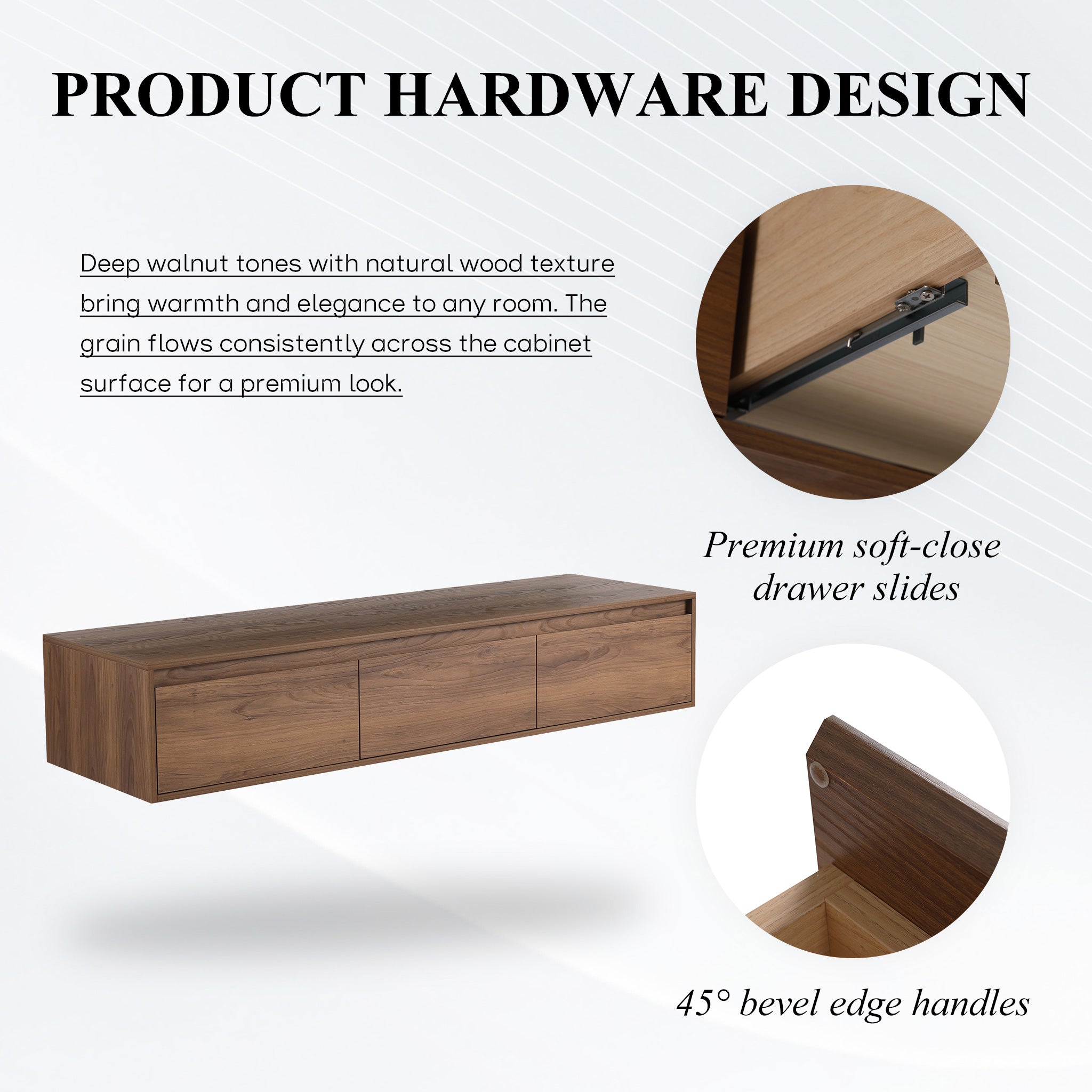 Suspend 60" Wall-Hung Vanity System — Mix & Match Basin & Side Cabinets, 7 Configurations (RTA)