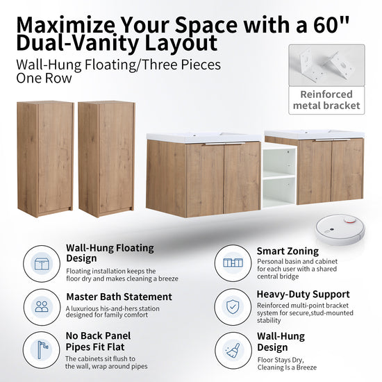 Unitas 60"/72"/84" Floating Vanity Set (RTA)