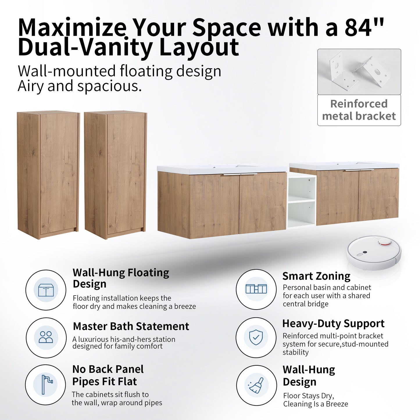 Unitas 60"/72"/84" Floating Vanity Set (RTA)
