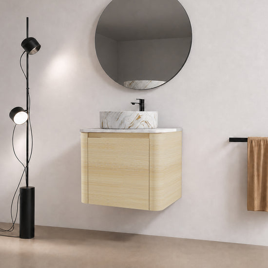 Curvo 24"/36"/48"/60" Floating Vanity with Ceramic Sink (RTA)