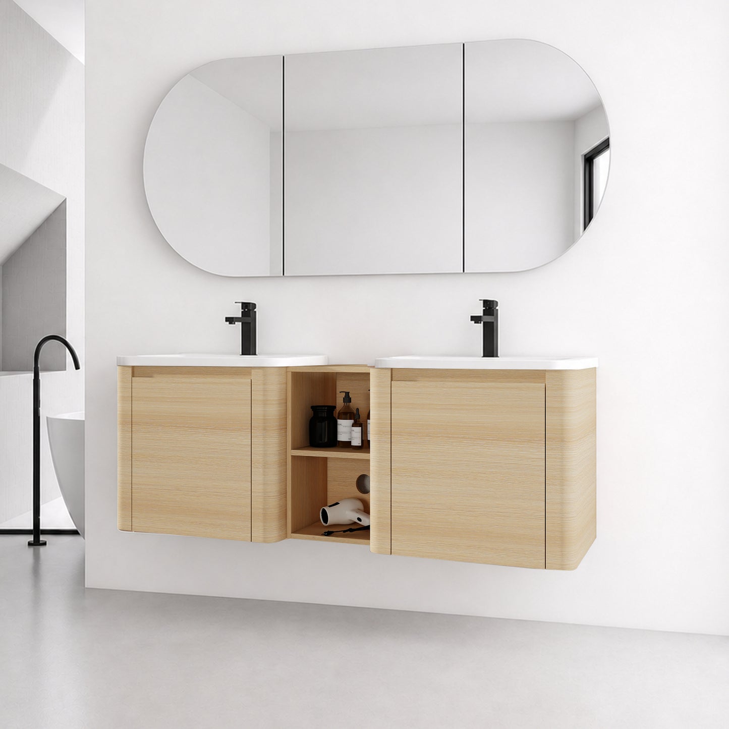 Curvo 24"/28"/36"/40"/60"/68" Floating Vanity (RTA)