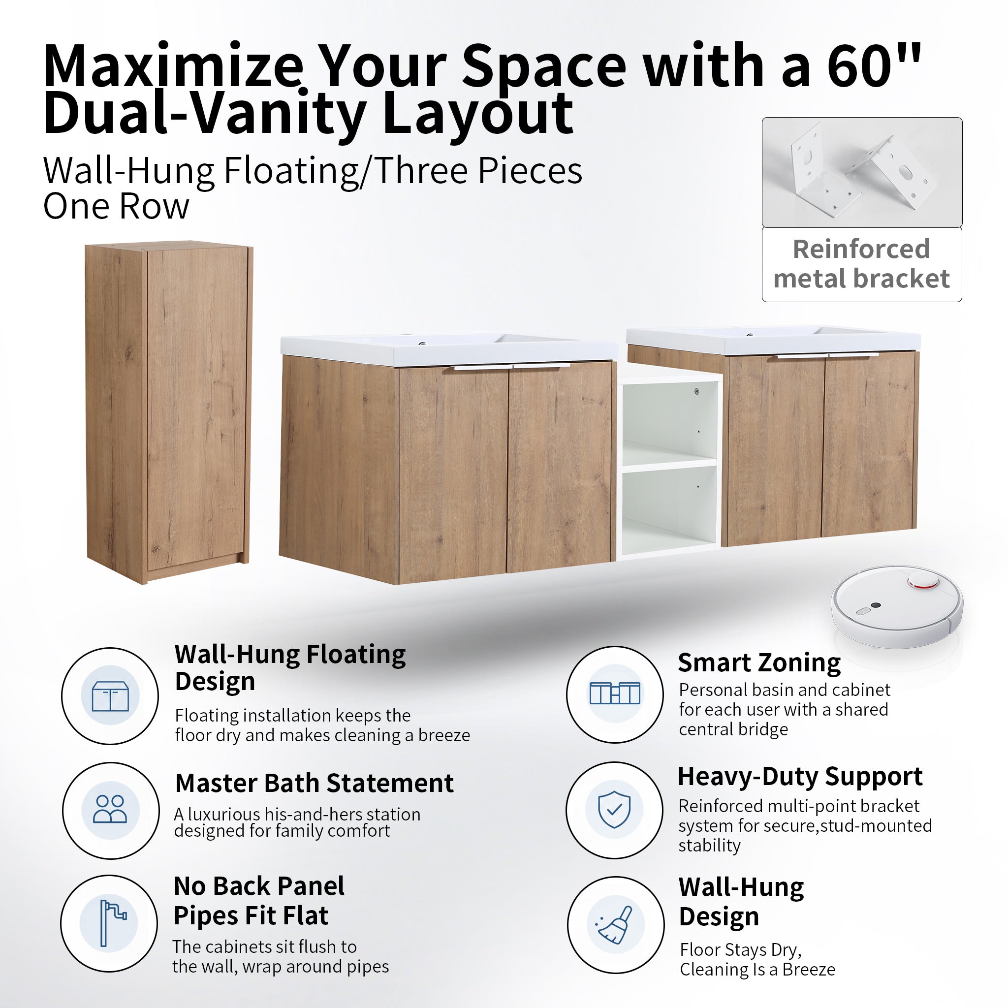Unitas 60"/72"/84" Floating Vanity Set (RTA)