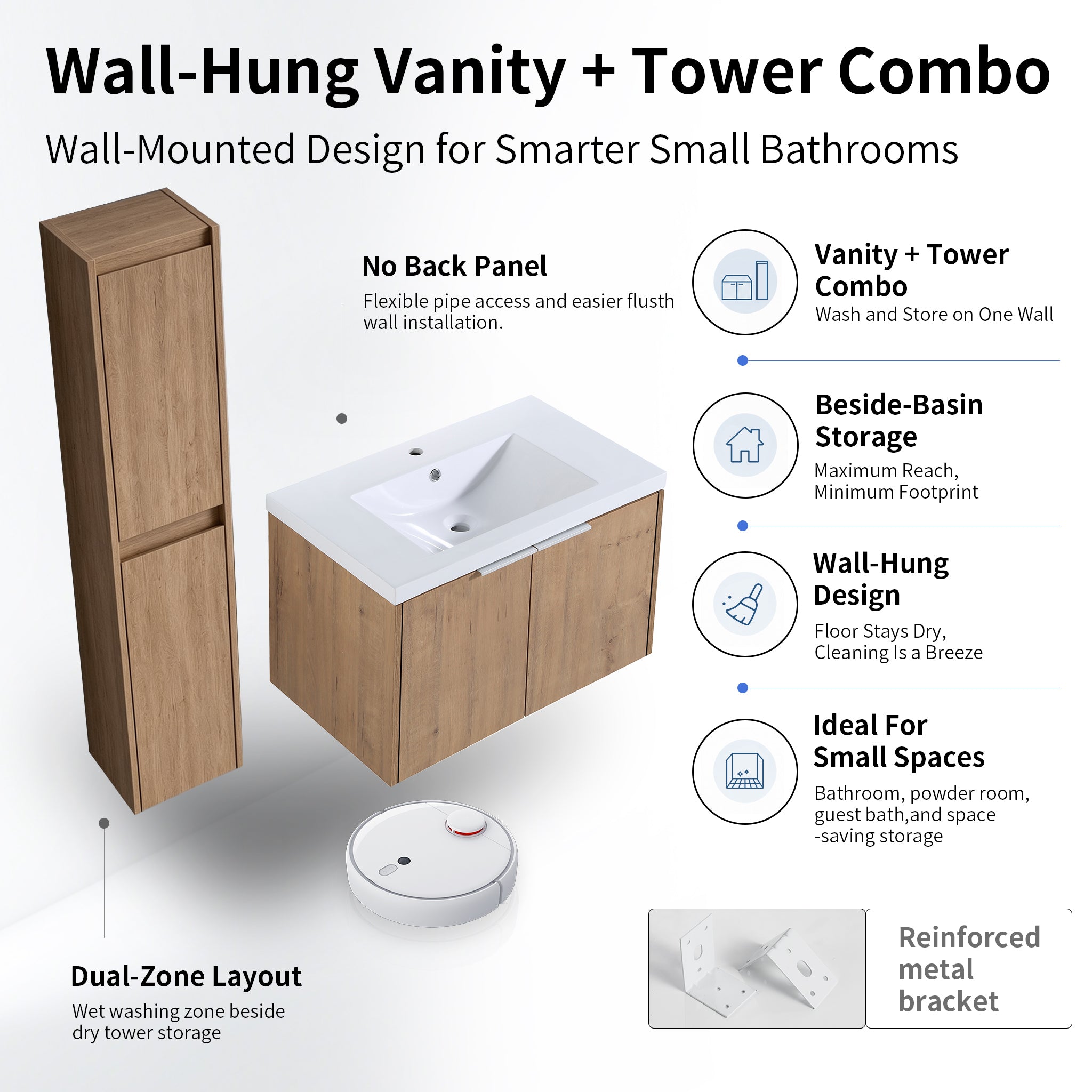 Unitas 24"/30"/36" Floating Vanity Set (RTA)