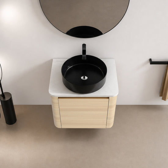 Curvo 24"/36"/48"/60" Floating Vanity with Ceramic Sink (RTA)