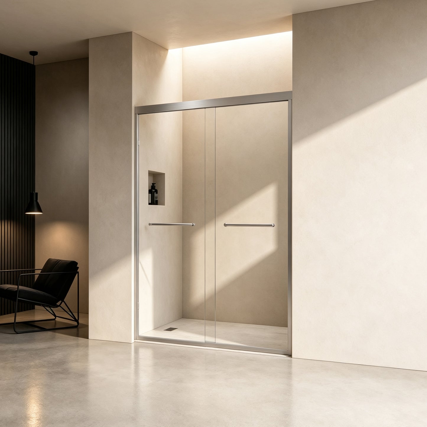 50-54" × 72" Double Sliding Shower Door, Brushed Nickel