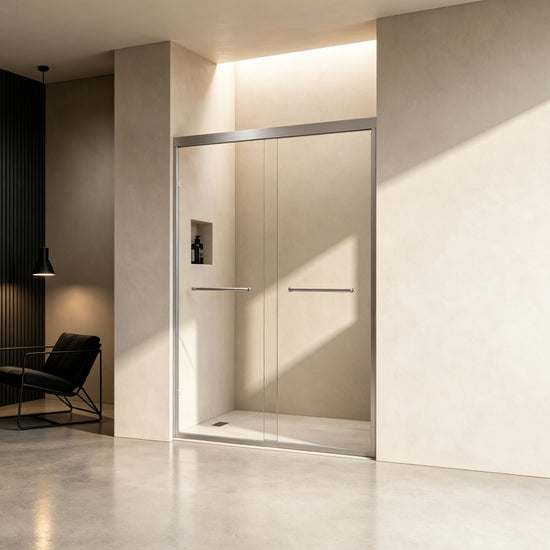 50-54" × 72" Double Sliding Shower Door, Brushed Nickel