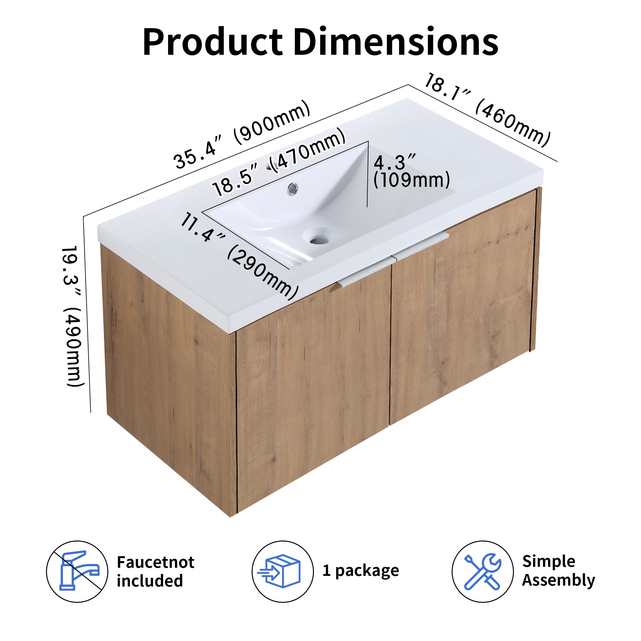 Unitas 36"/84" Floating Vanity (RTA)