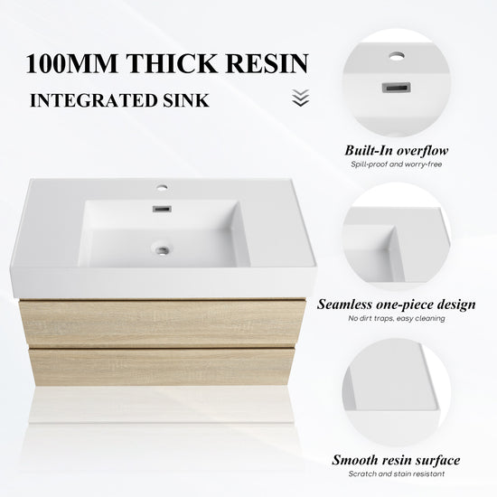 Thick 24"/30"/36" Floating Vanity (RTA)