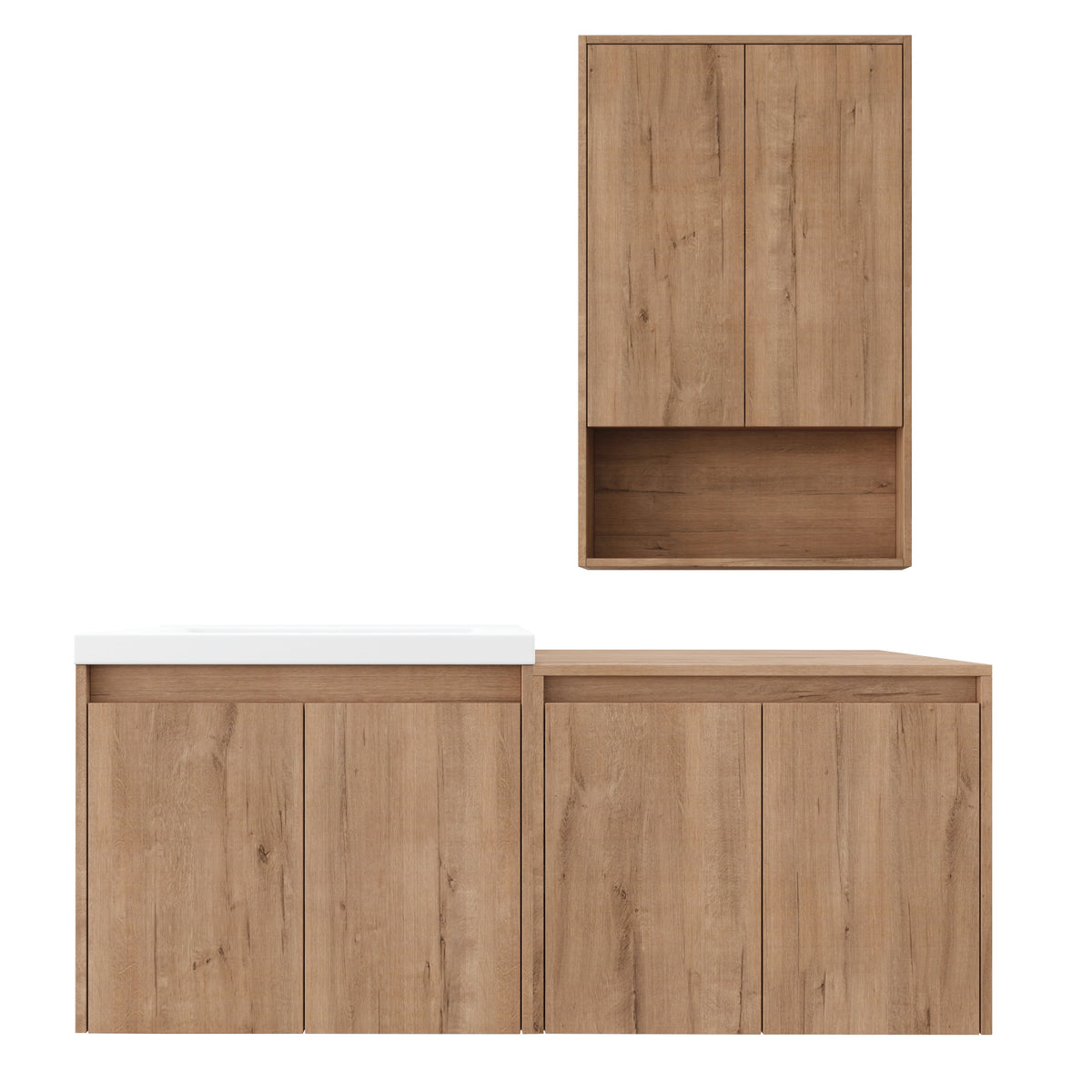Cube 48" Floating Vanity with Wall Cabinet and Resin Sink (RTA)