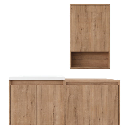 Cube 48" Floating Vanity with Wall Cabinet and Resin Sink (RTA)