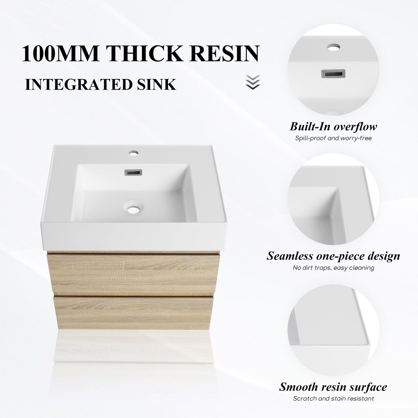 Thick 24"/30"/36" Floating Vanity (RTA)