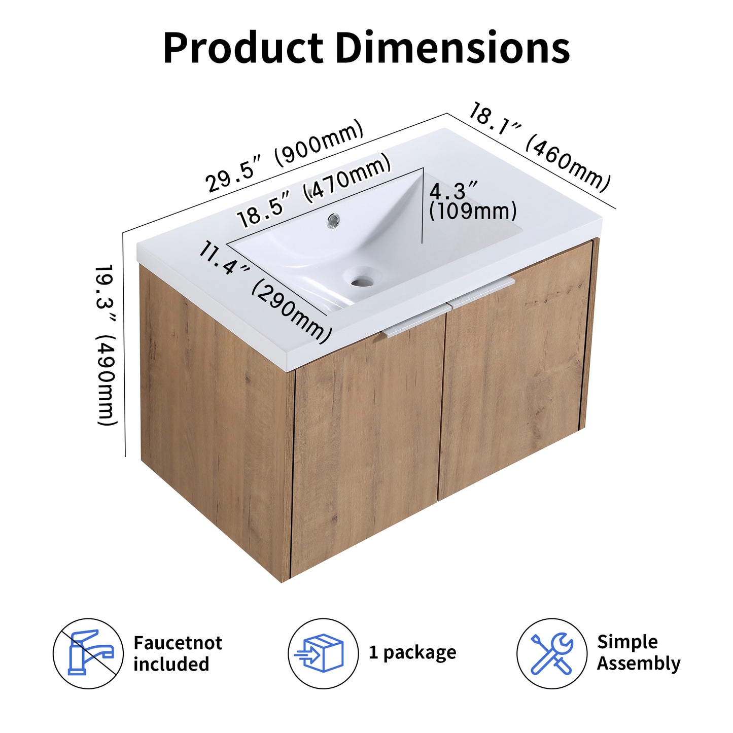 Unitas 30"/72" Floating Vanity (RTA)
