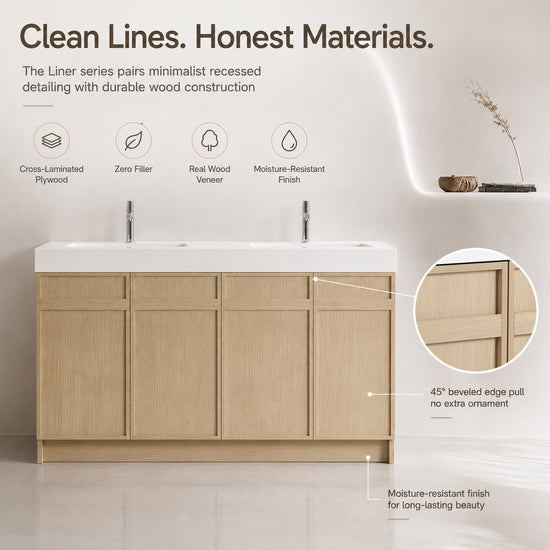 Liner 30"/36"/48"/60" Freestanding Vanity (RTA)