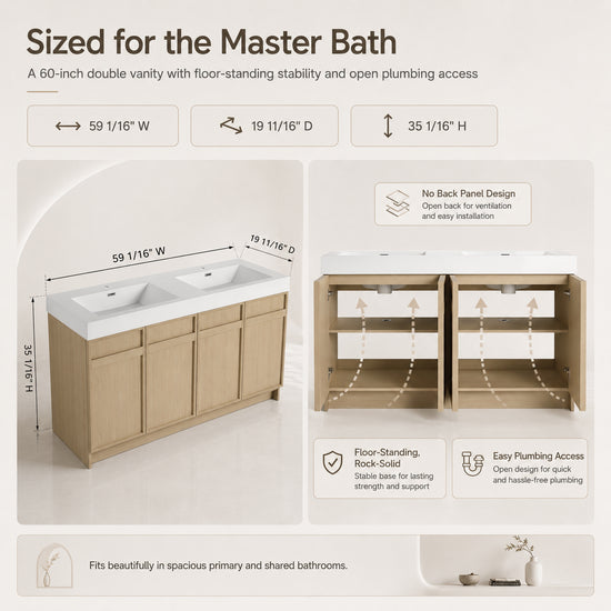 Liner 30"/36"/48"/60" Freestanding Vanity (RTA)