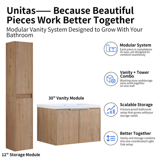 Unitas 24"/30"/36" Floating Vanity Set (RTA)