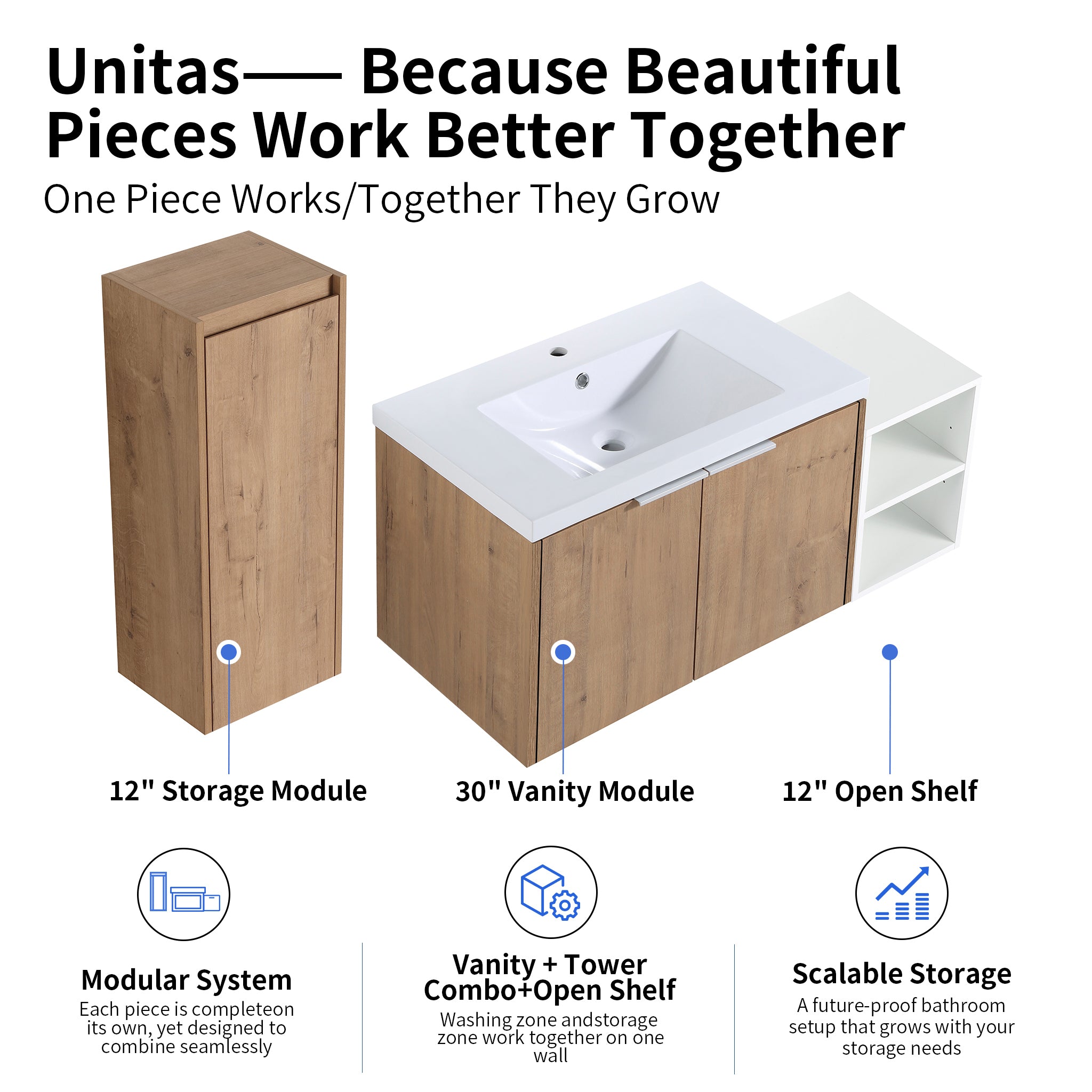 Unitas 36"/42"/48" Floating Vanity Set (RTA)