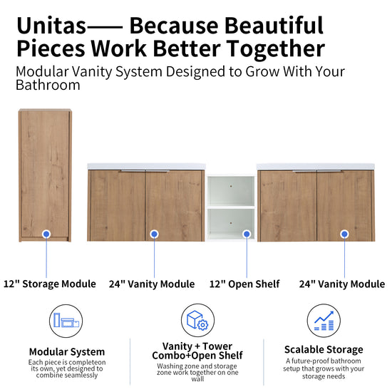 Unitas 60"/72"/84" Floating Vanity Set (RTA)