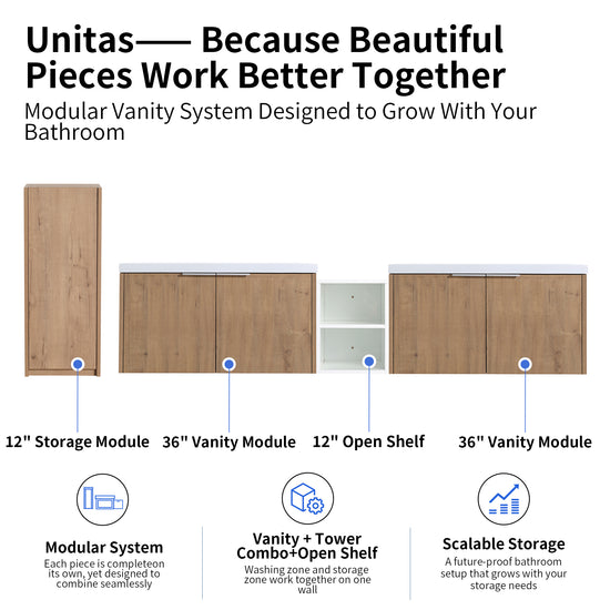 Unitas 60"/72"/84" Floating Vanity Set (RTA)