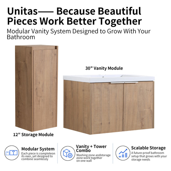 Unitas 24"/30"/36" Floating Vanity Set (RTA)