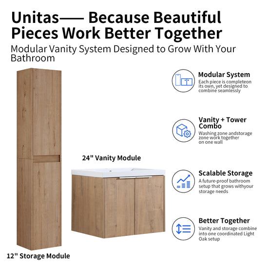 Unitas 24"/30"/36" Floating Vanity Set (RTA)