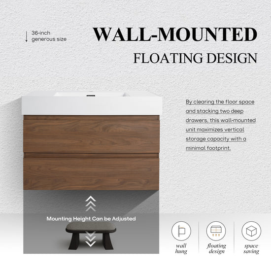 Thick 24"/30"/36" Floating Vanity (RTA)