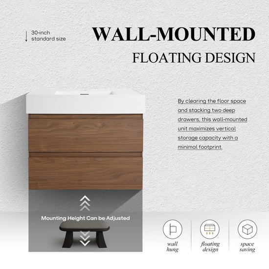 Thick 24"/30"/36" Floating Vanity (RTA)