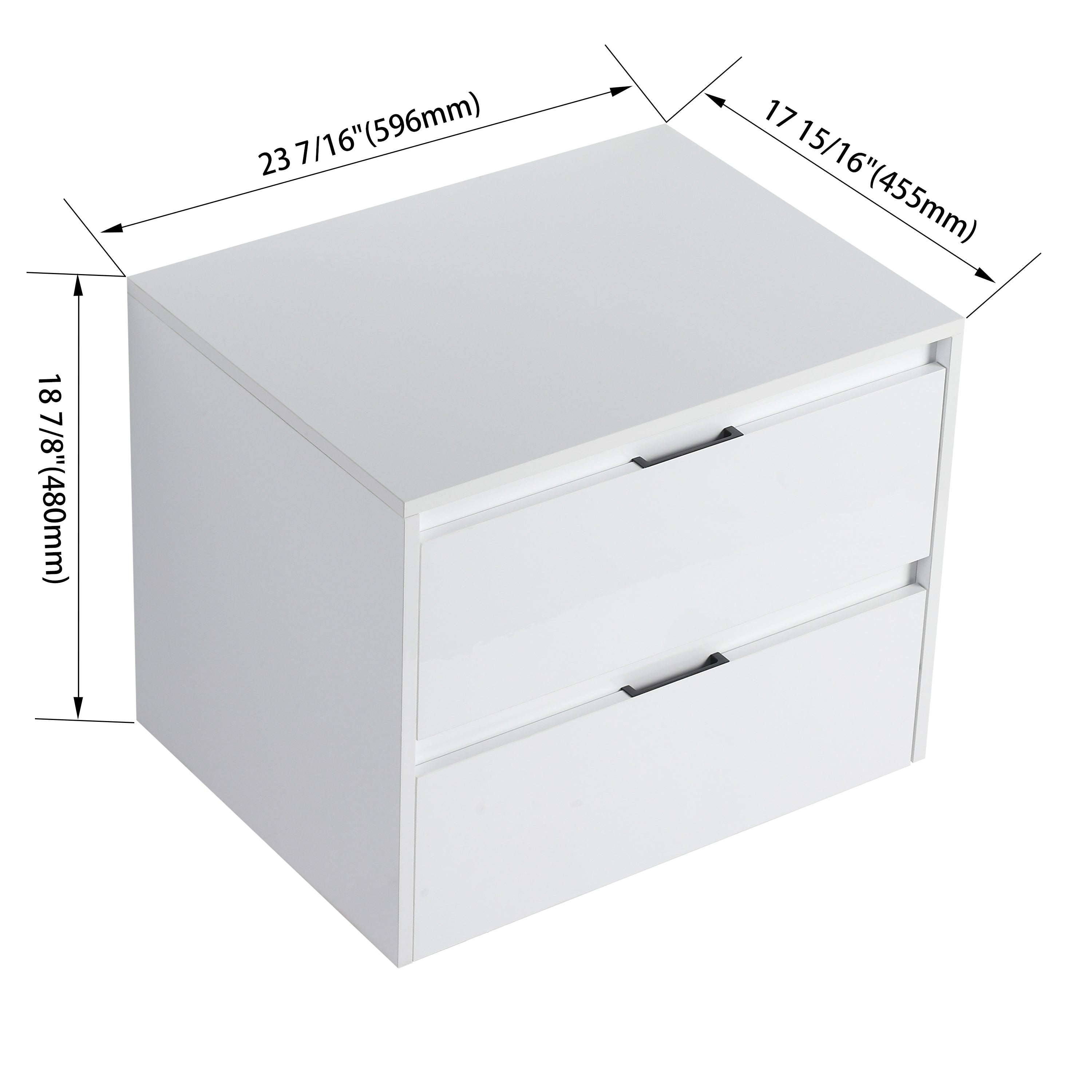 Cube 24" Bathroom Wall Cabinet with Drawers (RTA)