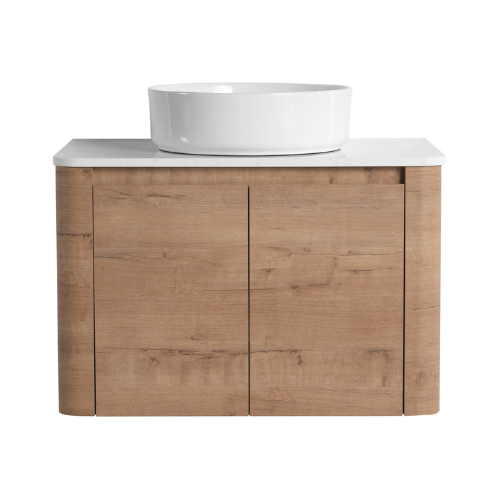 Curvo 30"-72" Floating Vanity System with 5 Ceramic Basin Colors (RTA)