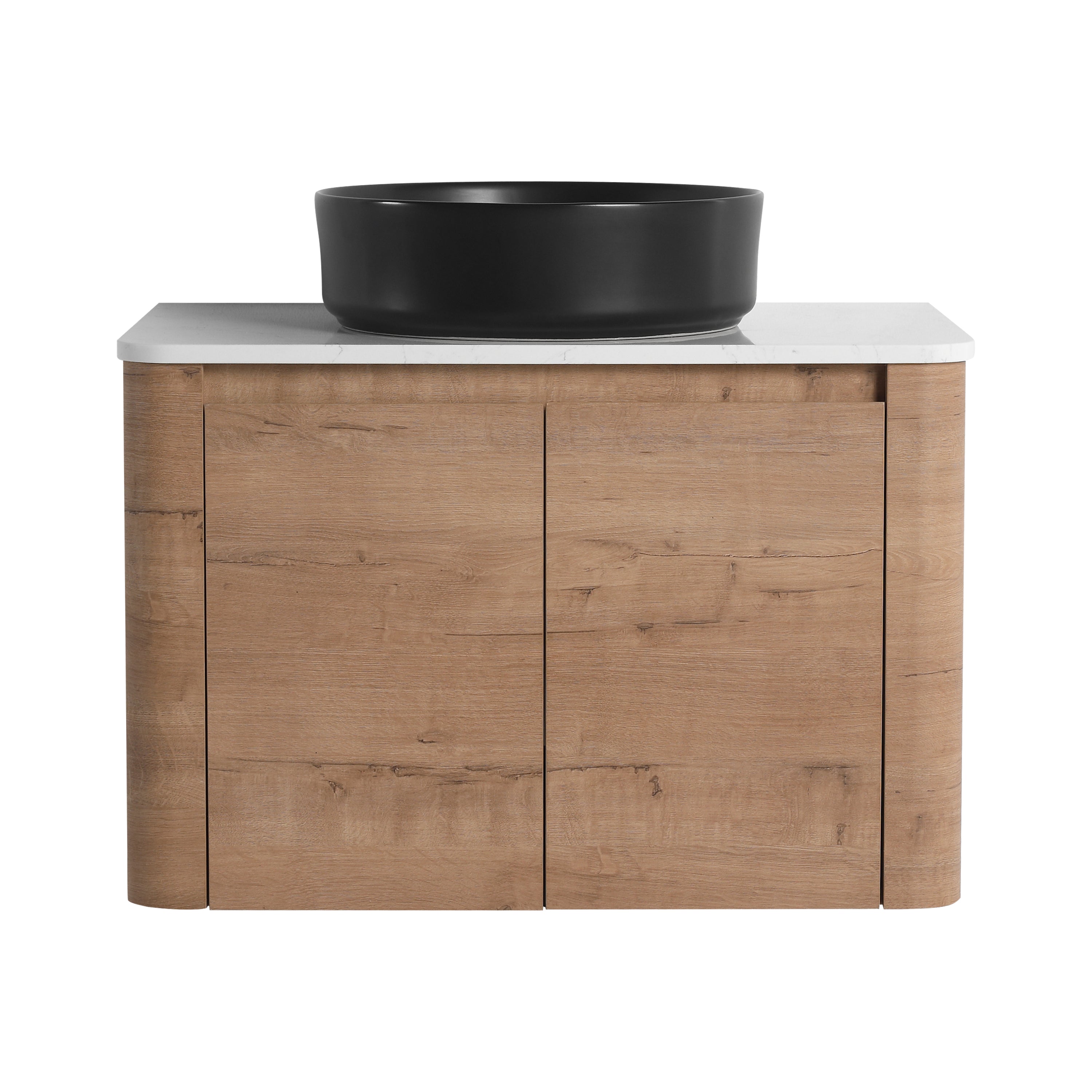 Curvo 30"-72" Floating Vanity System with 5 Ceramic Basin Colors (RTA)