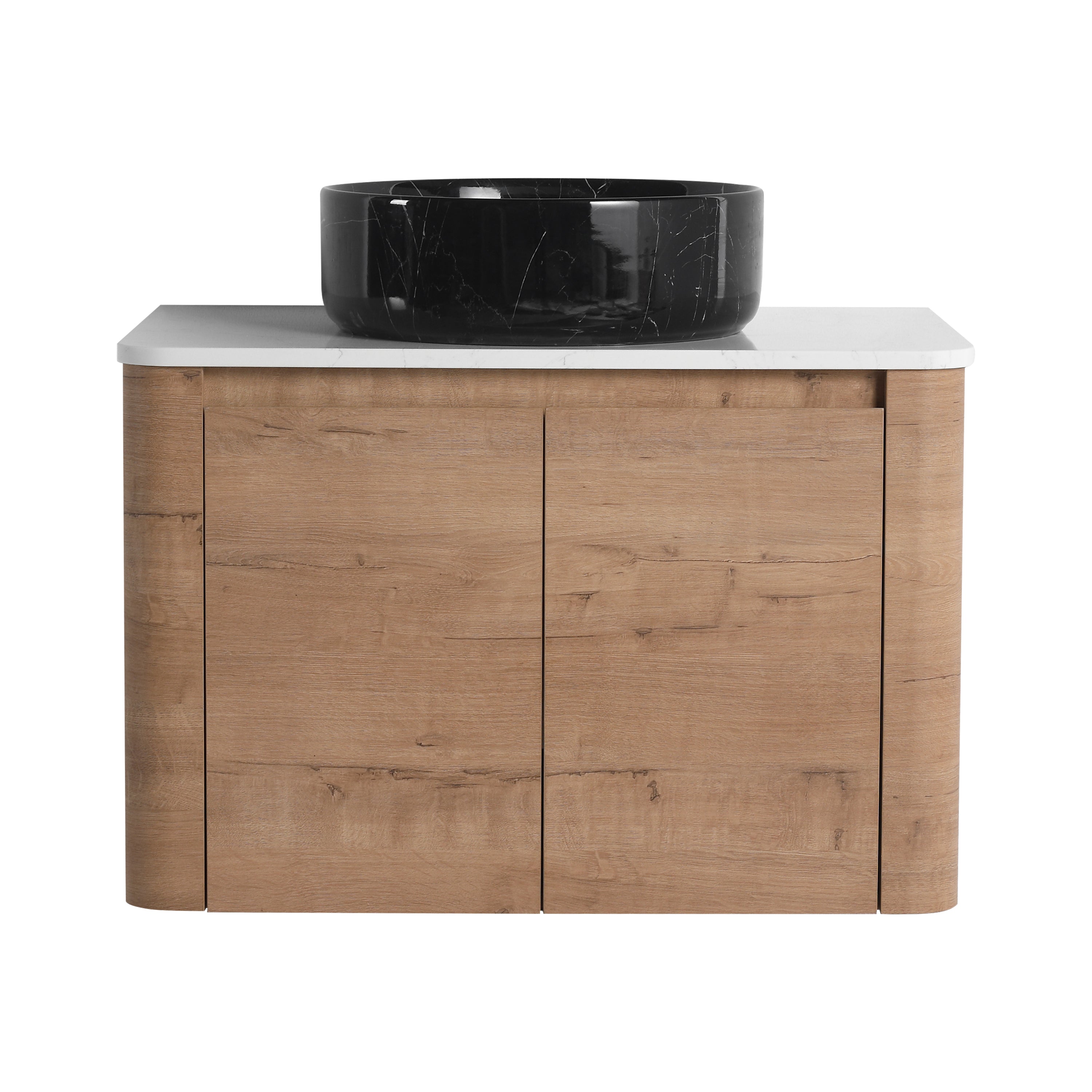 Curvo 30"-72" Floating Vanity System with 5 Ceramic Basin Colors (RTA)