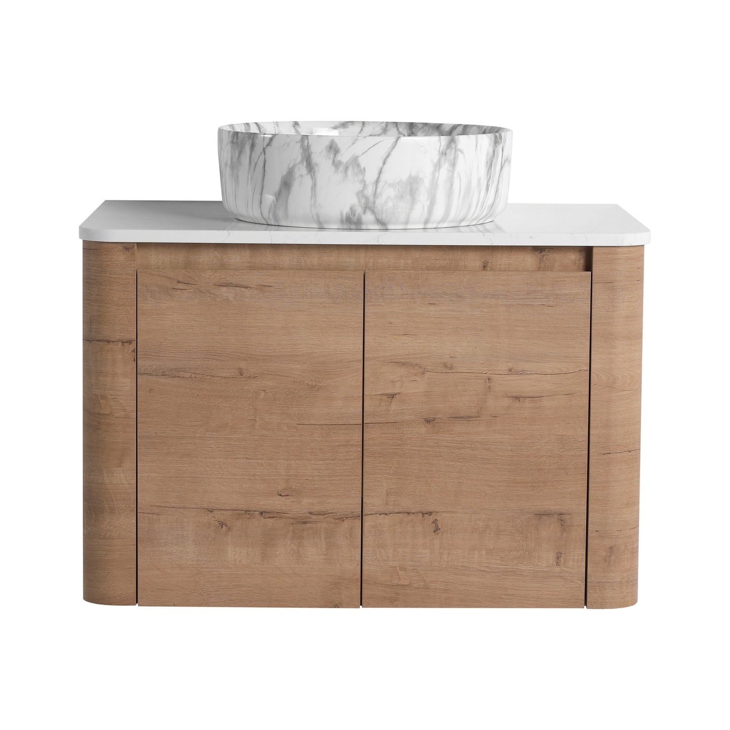 Curvo 30"-72" Floating Vanity System with 5 Ceramic Basin Colors (RTA)