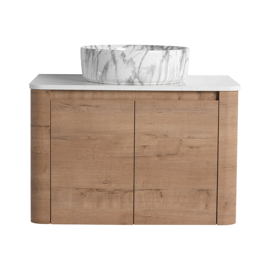 Curvo 30"-72" Floating Vanity System with 5 Ceramic Basin Colors (RTA)