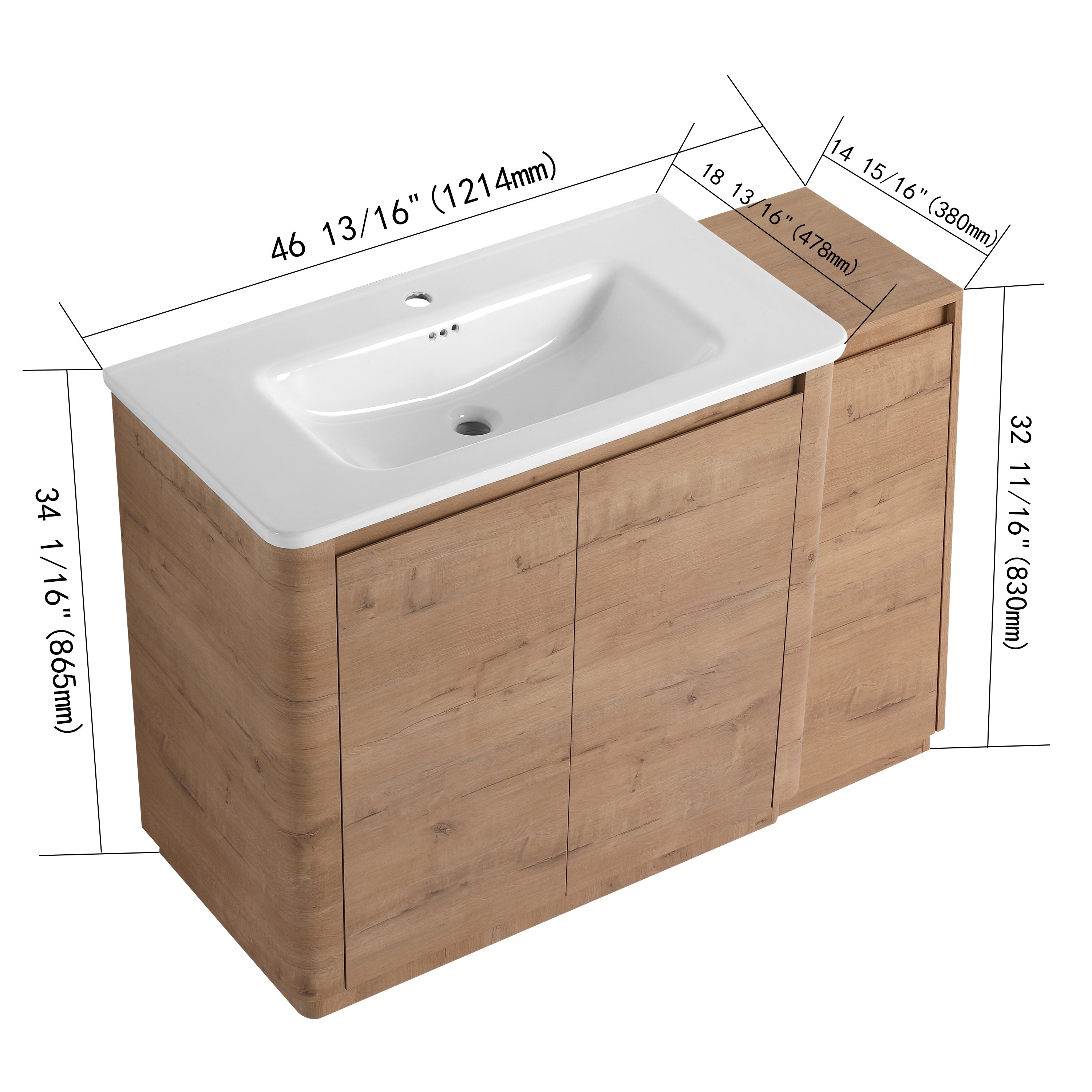 Pebble 48" Freestanding Vanity (RTA)